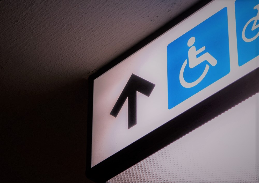 Das Bild zeigt ein Piktogramm für Schwerbehinderte