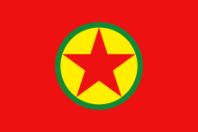 Das Bild zeigt das Logo der Arbeiterpartei Kurdistans (PKK).