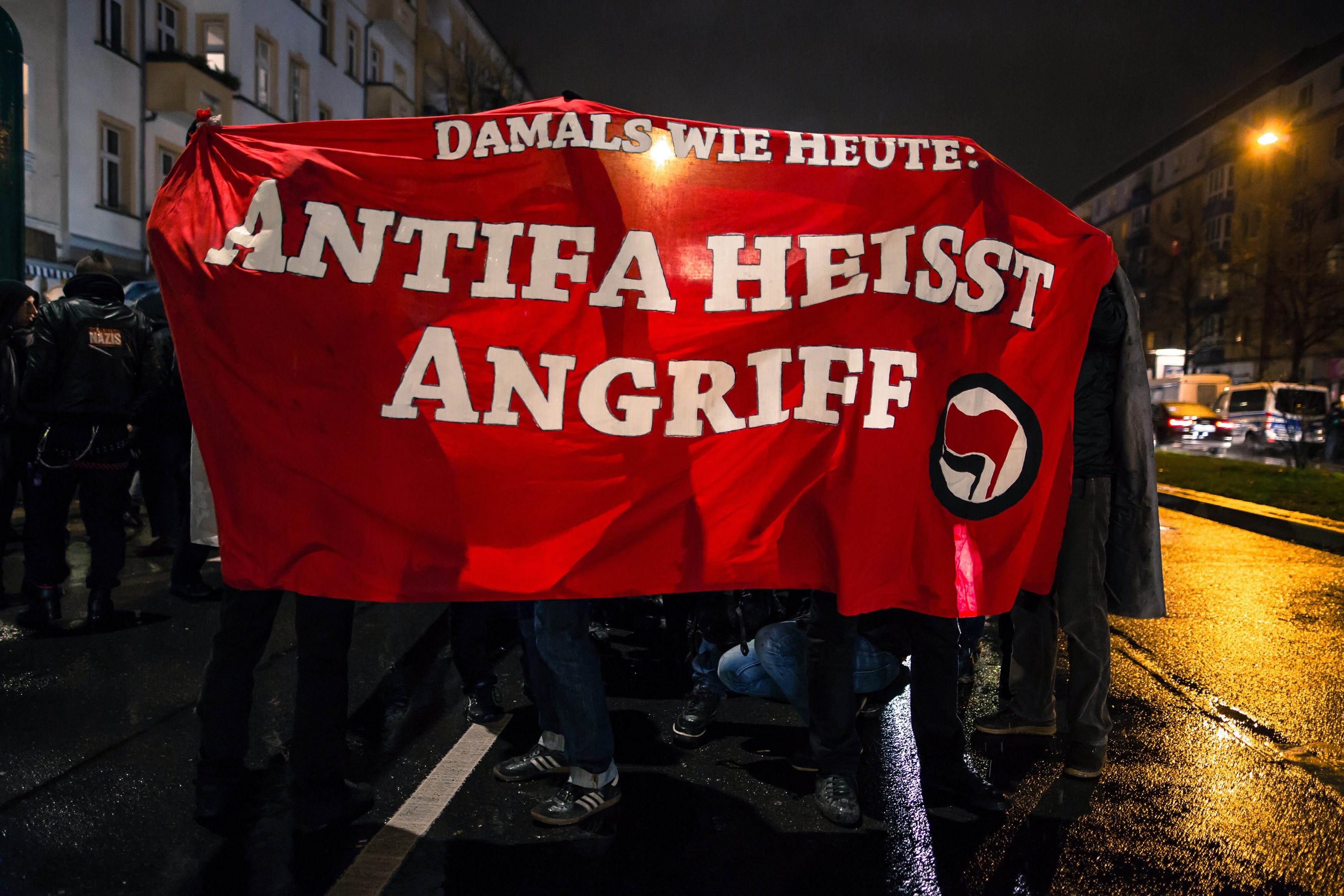 Die Aufnahme eine Demonstration am 27.11.2017 in Berlin